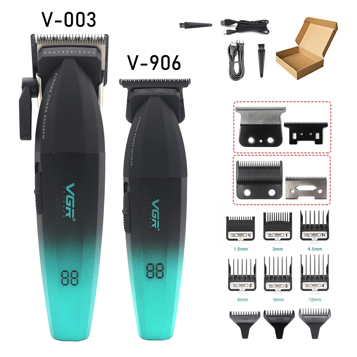 VGR Professional Hair Clipper Kit