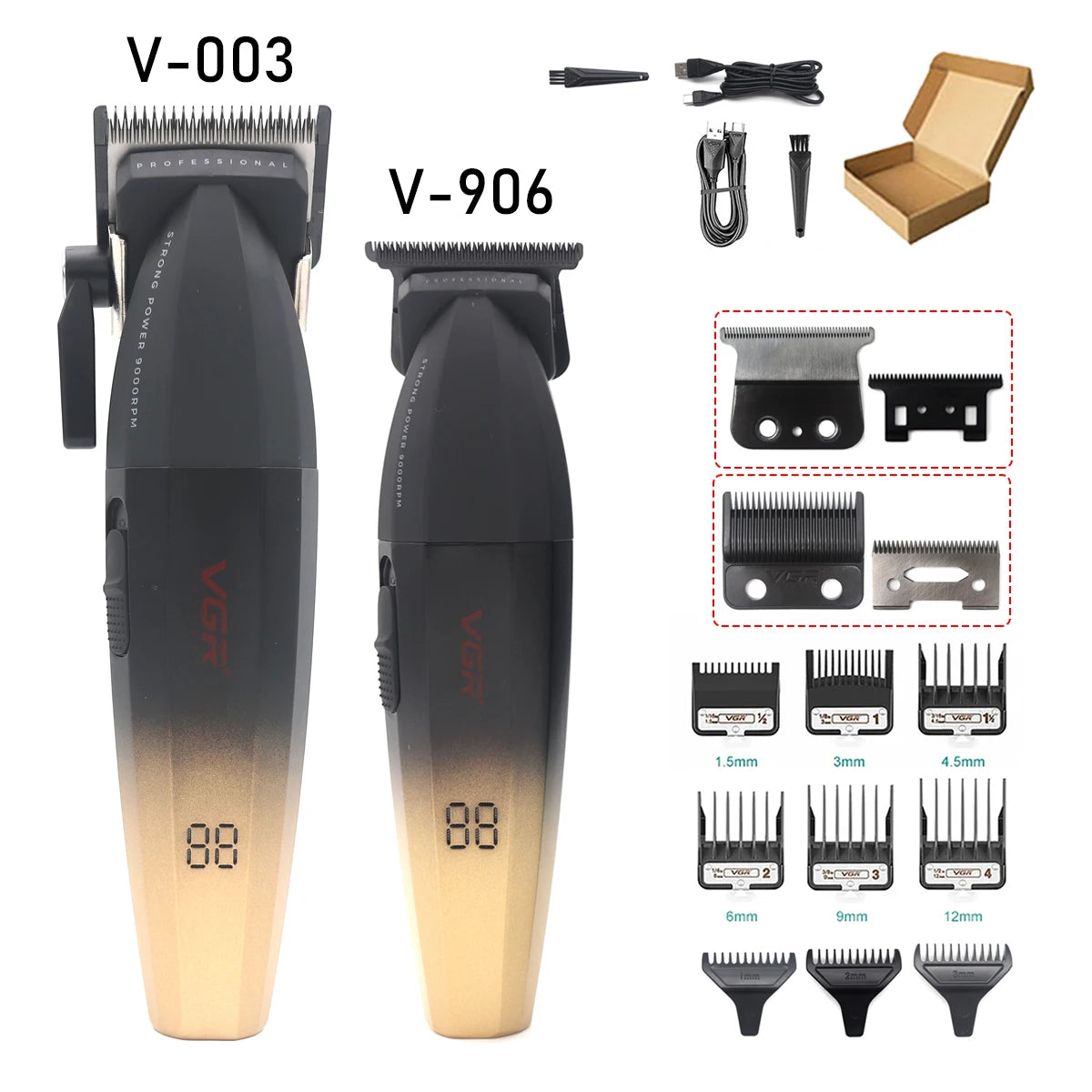 VGR Professional Hair Clipper Kit