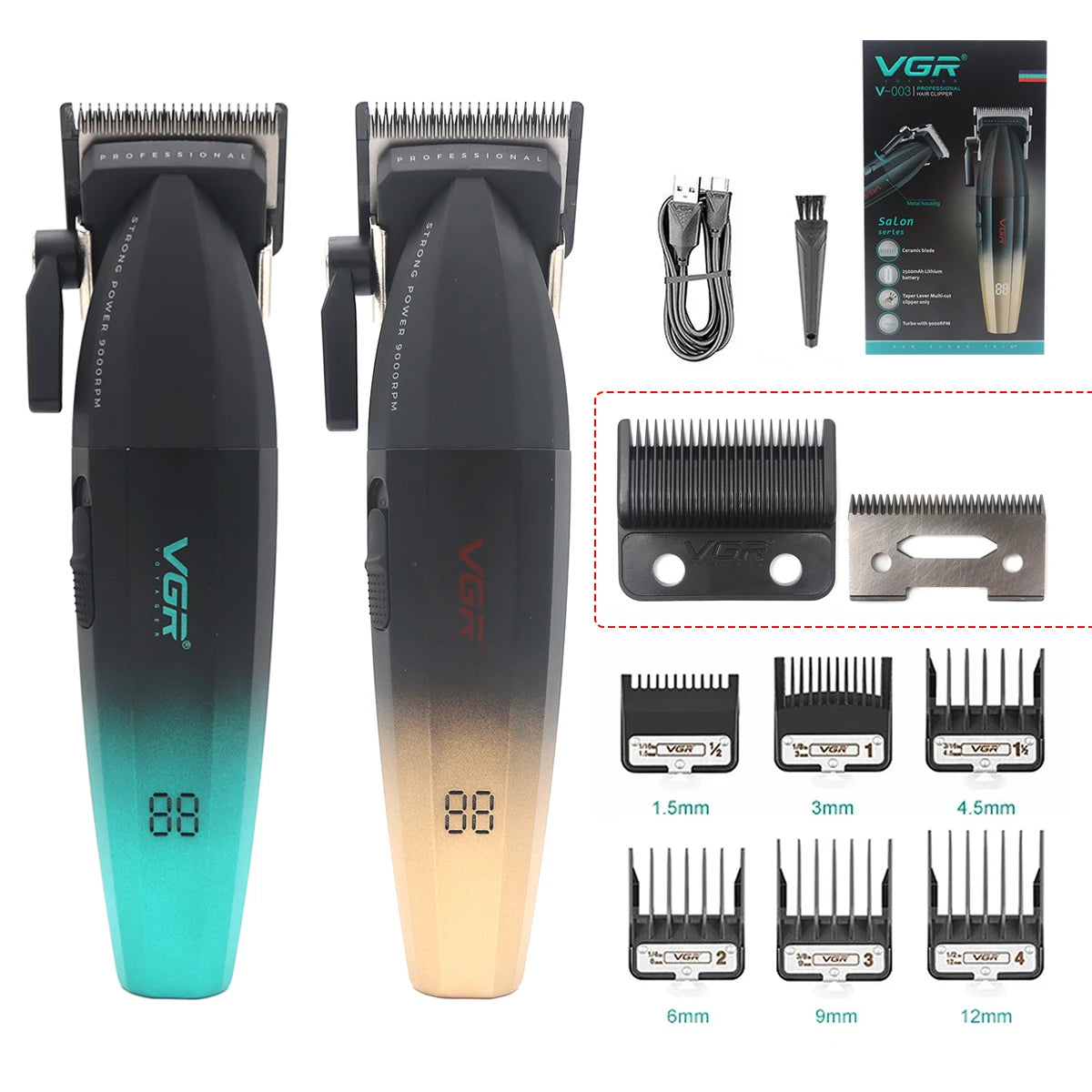 VGR Professional Hair Clipper Kit